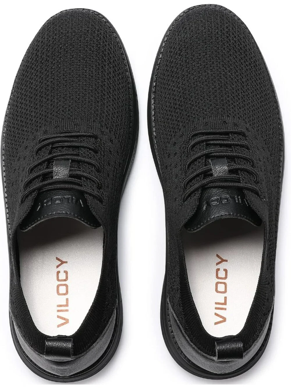 Men's Black Knit Comfortable Casual Lace-Up Oxfords Breathable Walking Sneakers